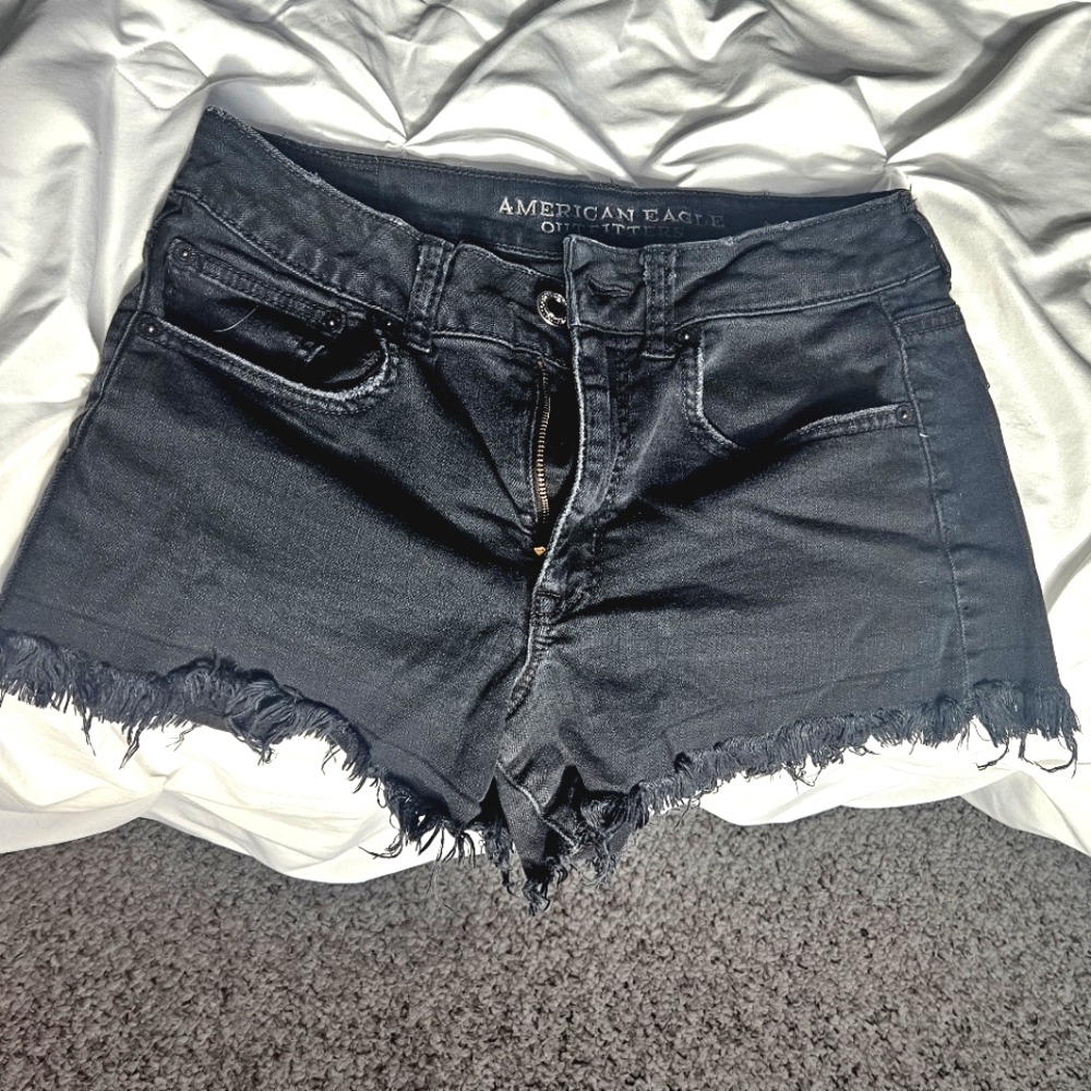 Black Denim Shorts